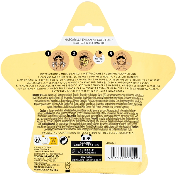 Oh K! Let it Shine Gold Mask (Billede 2 af 3)