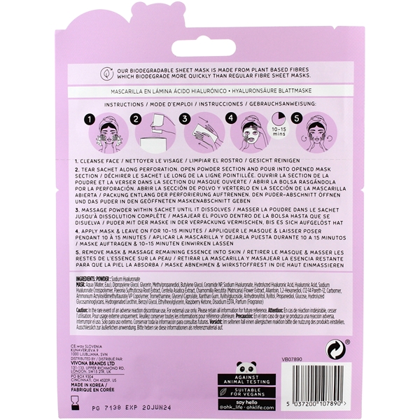 Oh K! Hyaluronic 2 Step Serum Mask (Billede 4 af 4)