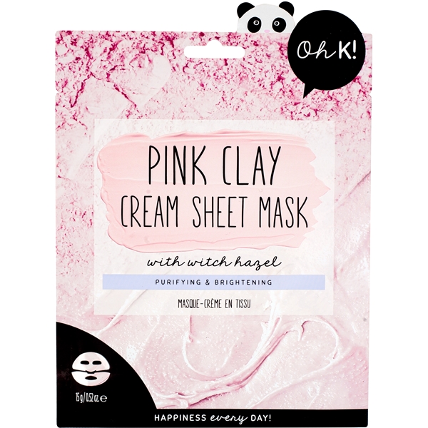 Oh K! Pink Clay Cream Sheet Mask with Witch Hazel (Billede 1 af 6)