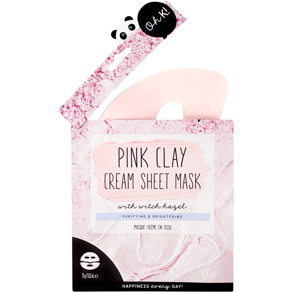 Oh K! Pink Clay Cream Sheet Mask with Witch Hazel (Billede 3 af 6)