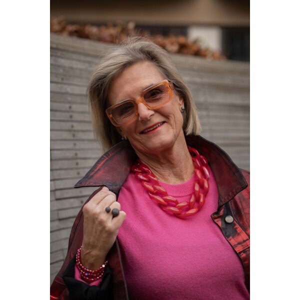 84511-12 Chunky Necklace Red (Billede 2 af 4)