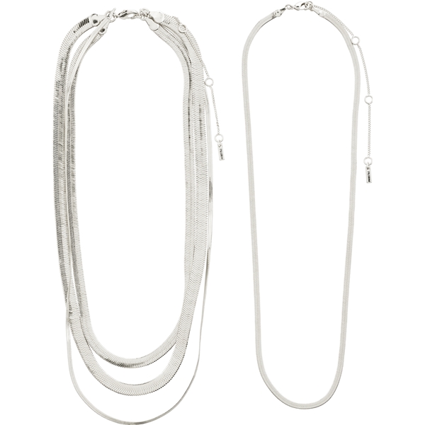 10221-6011 OPTIMISM Snake Chain Silver Necklaces (Billede 3 af 4)
