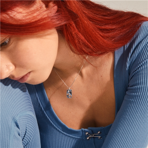 11222-6001 HAPPY Square Pendant Necklace (Billede 4 af 4)