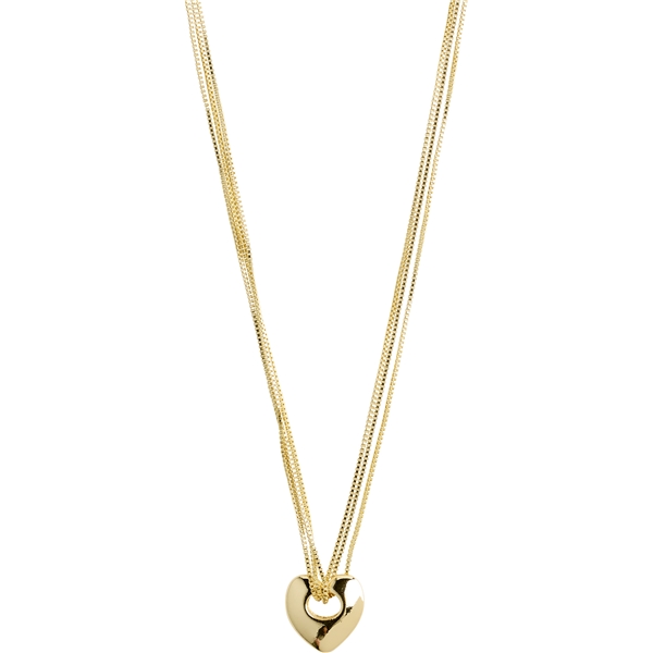 12234-2001 WAVE Heart Necklace Gold Plated (Billede 1 af 6)