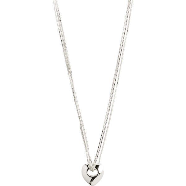 12234-6001 WAVE Heart Necklace Silver Plated (Billede 1 af 7)