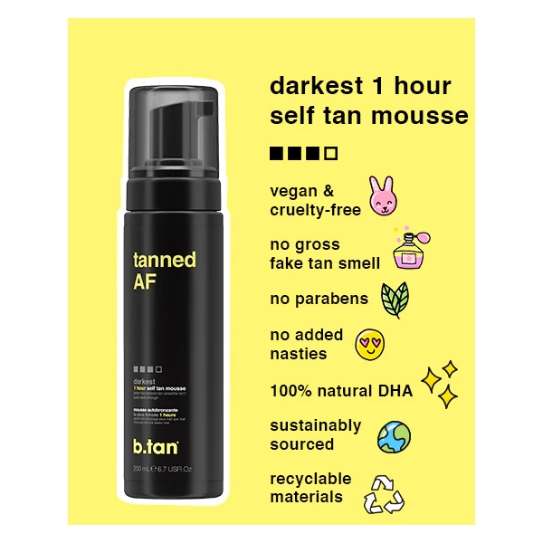 Tanned AF Self Tan Mousse (Billede 2 af 6)