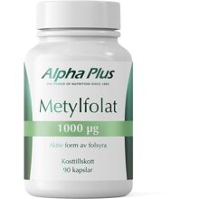 Alpha Plus Metylfolat 1000 µg 90 kapslar