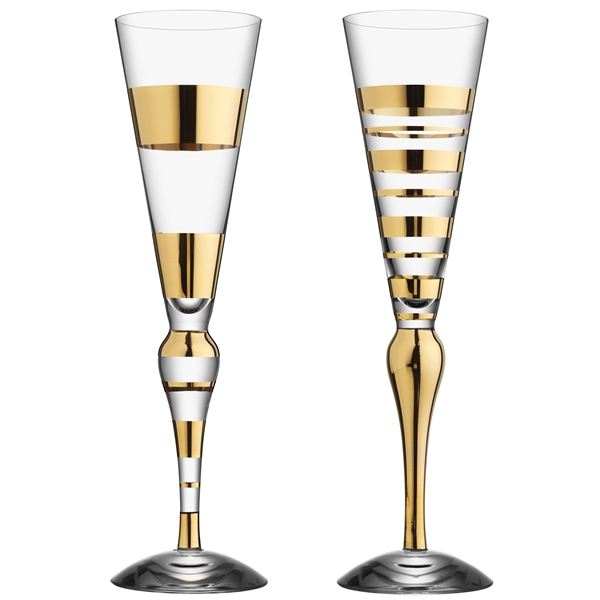 Clown Gold Champagneglas Pakke med 2 stk. (Billede 1 af 4)