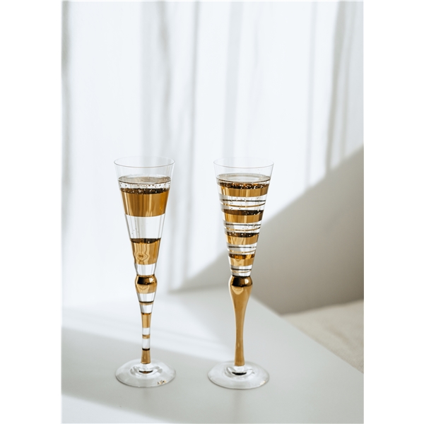 Clown Gold Champagneglas Pakke med 2 stk. (Billede 2 af 4)