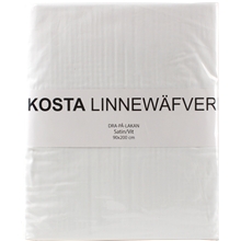 Hvid - Faconsyet Satinlagen 90 x 200 cm