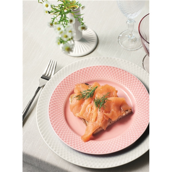 Lyngby Rhombe Color Tallerken Rosa (Billede 3 af 4)