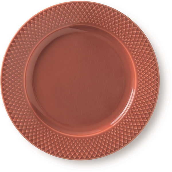 Lyngby Rhombe Tallerken Terracotta (Billede 1 af 3)