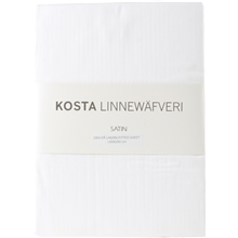 Hvid - Kosta Linnewäfveri Satin Formsyet Lagen 120x200 cm