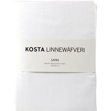 Hvid - Kosta Linnewäfveri Satin Formsyet Lagen 160x200 cm