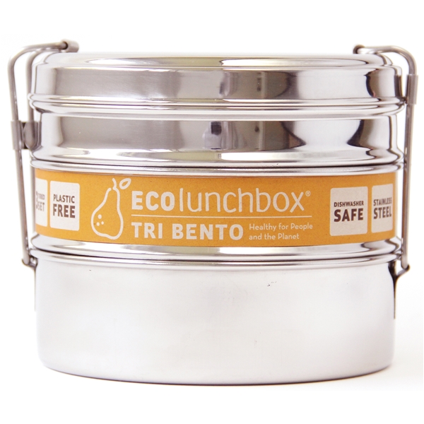 ECOLunchbox Tri Bento Rund Tredelt Madkasse (Billede 1 af 7)