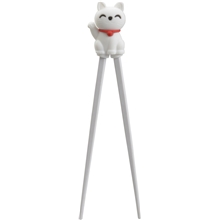 Children Chopsticks 22 cm Lucky Cat White