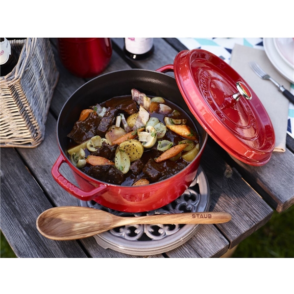 Staub Ske i Oliventræ 31 cm (Billede 4 af 5)