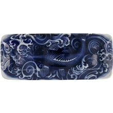 Japonism Plate 28,5 x 14 x 2,5 cm Carp Blue