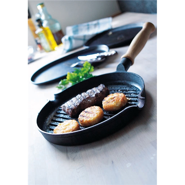 Le Gourmet grillpande med træhåndtag (Billede 2 af 2)
