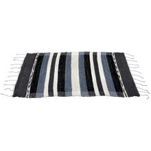 Svart/Vit - Tæppe - Stribet 60 x 130 cm.