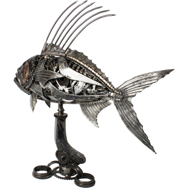 Metalskulptur Rooster Fish (Billede 2 af 2)