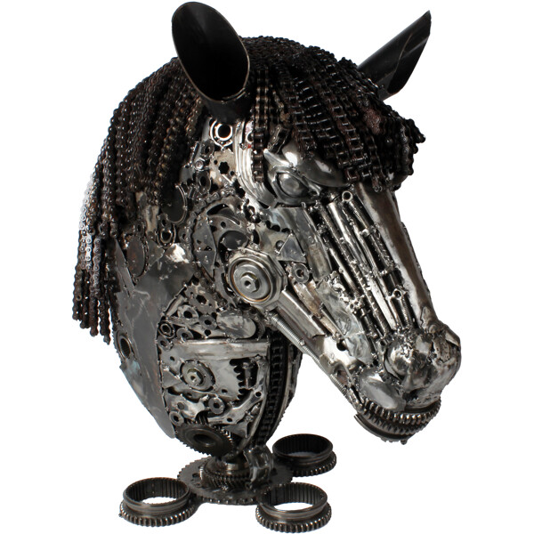 Metalskulptur Hestehoved (Billede 1 af 3)