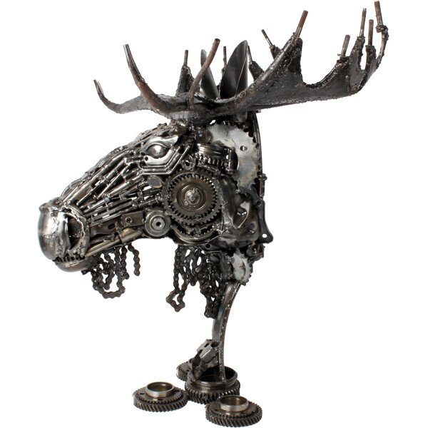 Metalskulptur Moose Head (Billede 2 af 3)