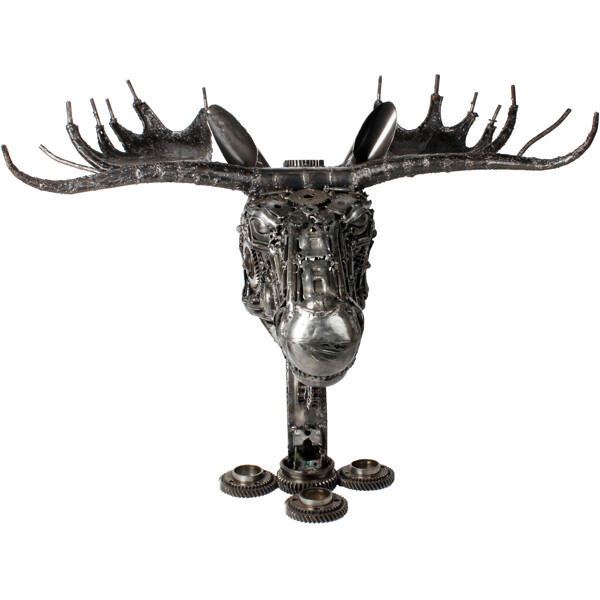 Metalskulptur Moose Head (Billede 3 af 3)