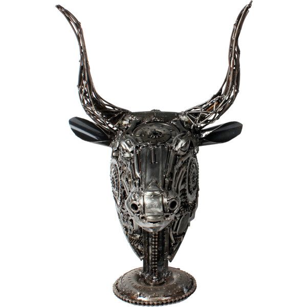 Metalskulptur Bull Head (Billede 2 af 3)