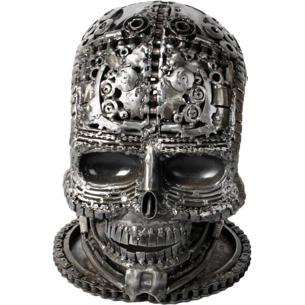 Metalskulptur Iron Skull (Billede 1 af 4)