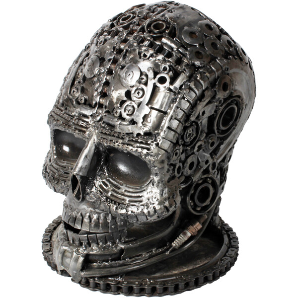 Metalskulptur Iron Skull (Billede 2 af 4)