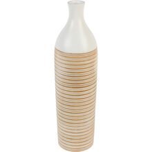 50 cm - Stribet flaskeformet vase i træ
