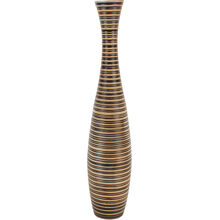 60 cm - Stribet timeglasvase i træ