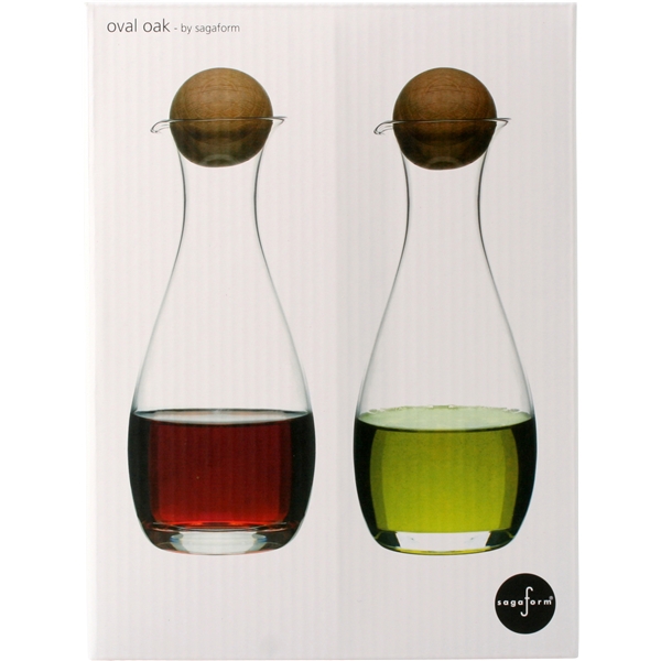 Olie/eddikeflaske i mundblæst glas med prop (Billede 5 af 5)