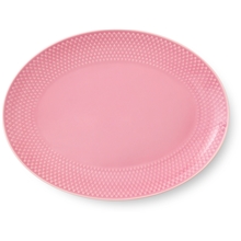 Lyserød - Rhombe Color Ovalt Serveringsfad 28,5 x 21,5 cm