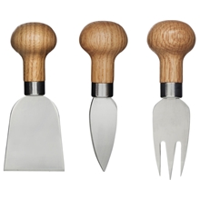 1 set - Oval Oak Osteknivssæt, 3 dele