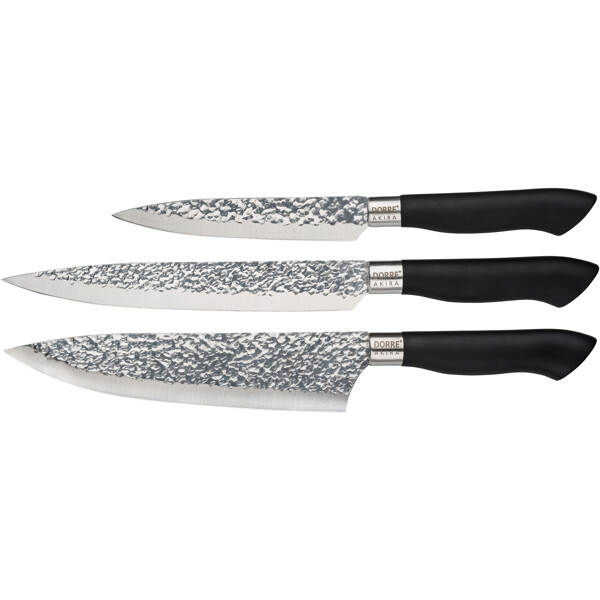 Akira Knivsæt 3 Knive Sort Skaft (Billede 1 af 5)