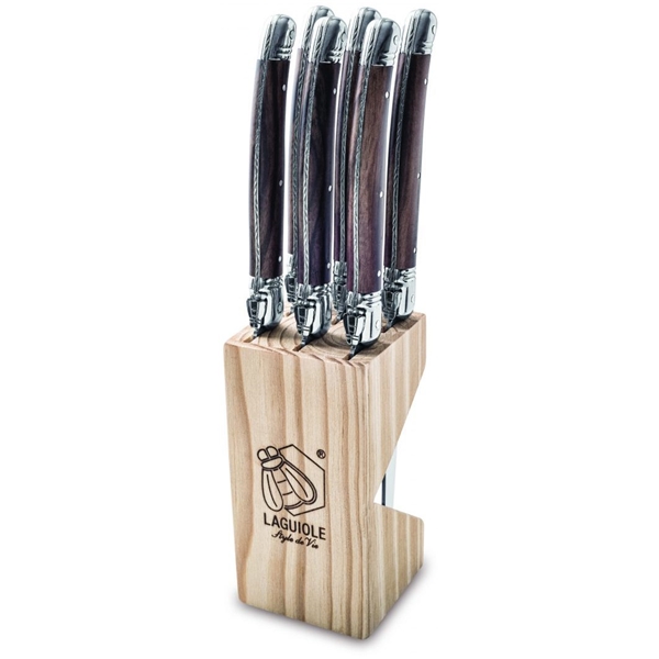 Grillknive Laguiole Dark Wood Pakke med 6 stk. (Billede 1 af 9)