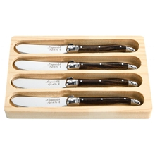 1 set - Smørkniv Laguiole Dark Wood Pakke med 4 stk.