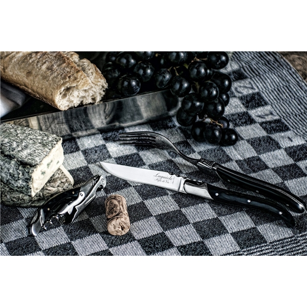 Grillknive Laguiole Black Ebony Glat Pakke 6 stk (Billede 6 af 8)