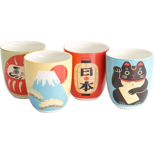 Kawaii Mug Giftset Pakke med 4 stk. 170 ml (Billede 3 af 3)