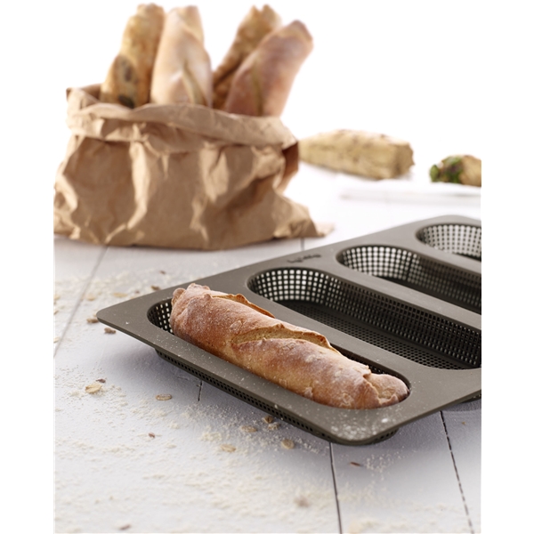 Bageform Mini Baguette 4 stk. med Huller (Billede 2 af 3)