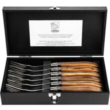 1 set - Oliv - Gafler Laguiole Pakke med 6 stk.