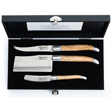 Osteknive Laguiole Oak Wood Stonewash Pakke 1 set