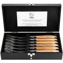 1 set - Grillgafler Laguiole Oak Wood Stonewash Pakke