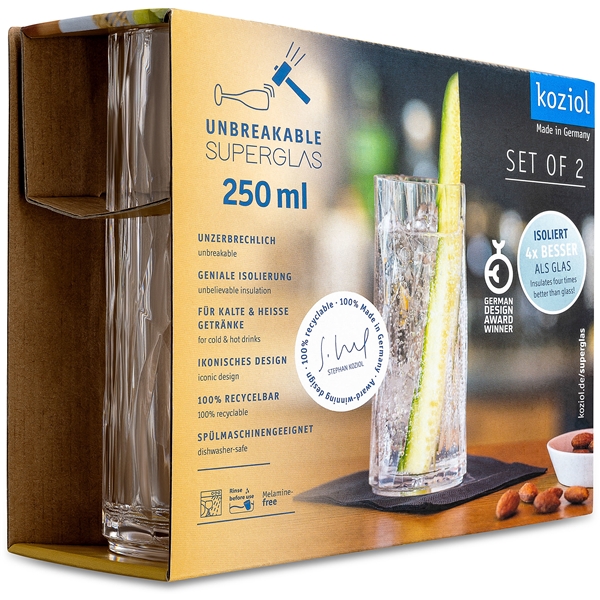 Club No. 3 Longdrinkglas Plast 250 ml 2-pak (Billede 2 af 4)