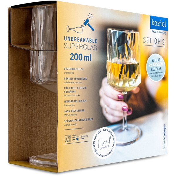 Club No. 9 Hvidvinsglas Plast 200 ml 2-pak (Billede 2 af 6)