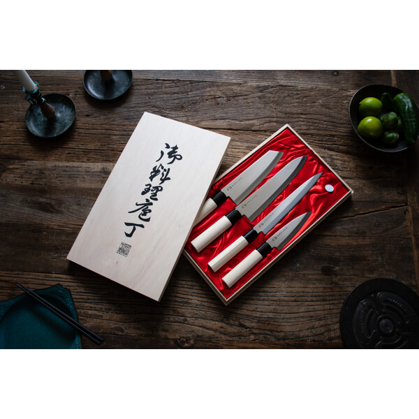 Satake Houcho Knivsæt i Balsabox 4 knive (Billede 3 af 4)