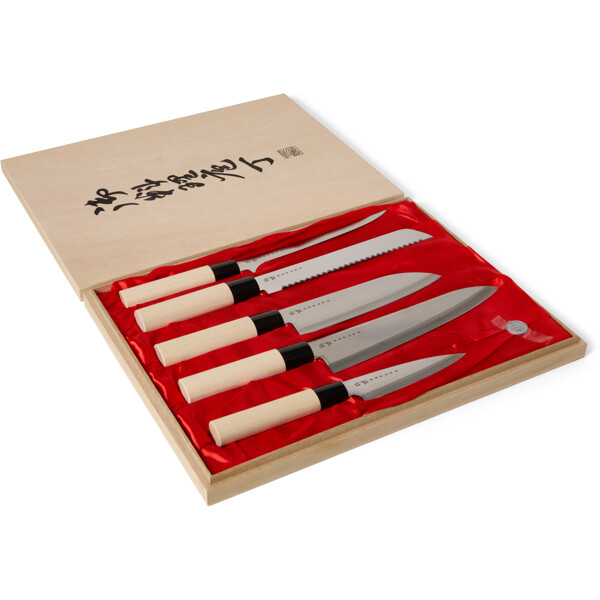 Satake Houcho Knivsæt i Balsabox 5 knive (Billede 2 af 4)
