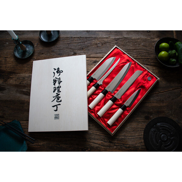Satake Houcho Knivsæt i Balsabox 5 knive (Billede 3 af 4)